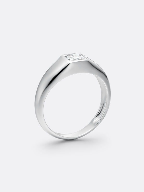 PRINCESS SIGNET RING - White Gold Vista 2